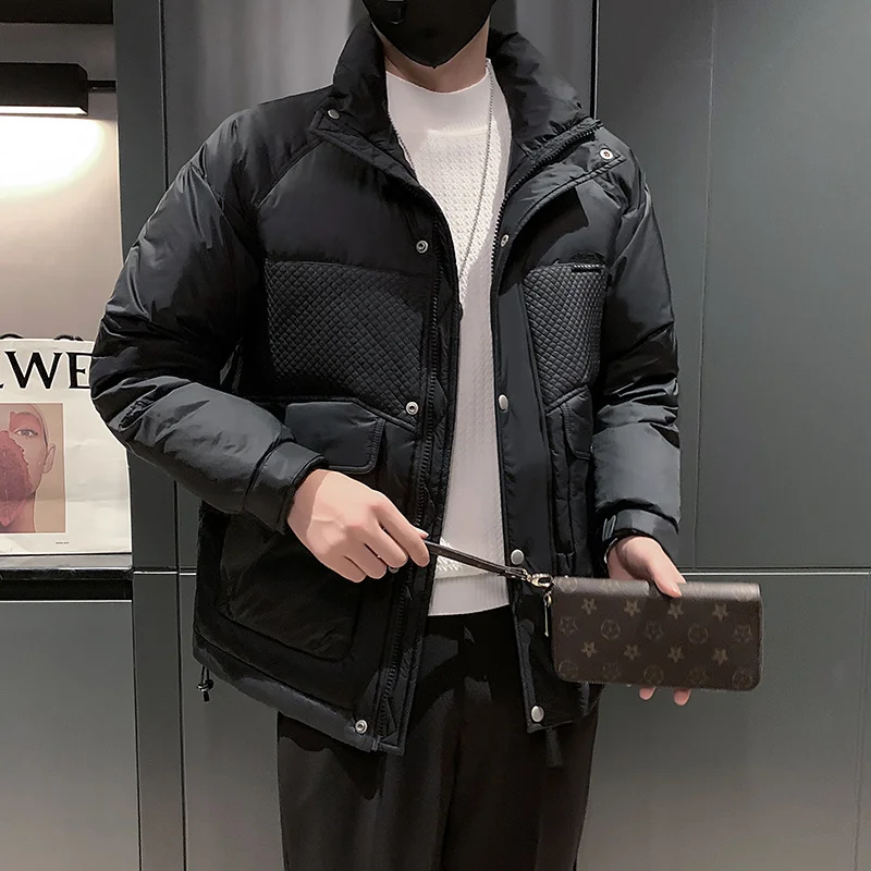 Winter Jacket Men Slim Warm Fashion 3-color Thick Down Jacket Men Korean Thicken Short Coat Mens Parker Clothes M-3XL