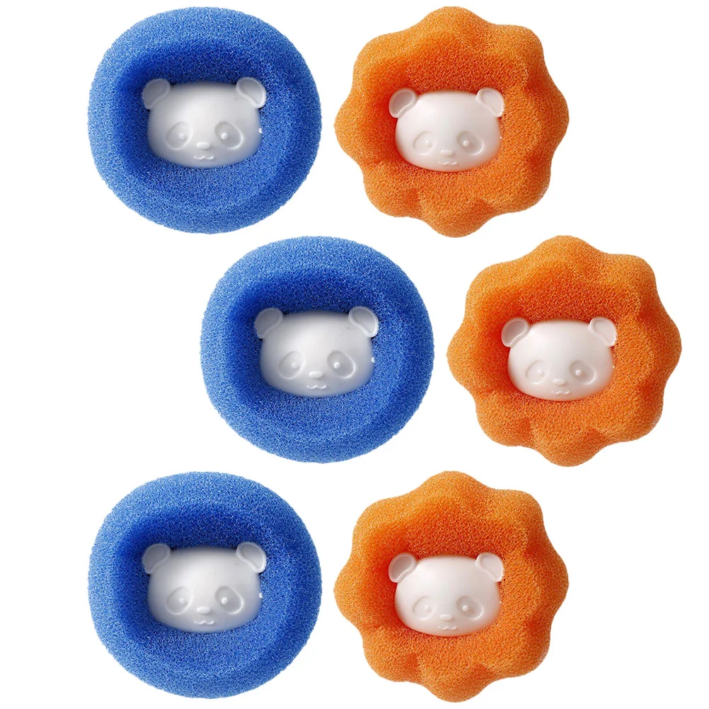 

6 Pcs Laundry Drying Balls Supplies Strainer Anti-static Sponge Hair Remover Washing Detergent