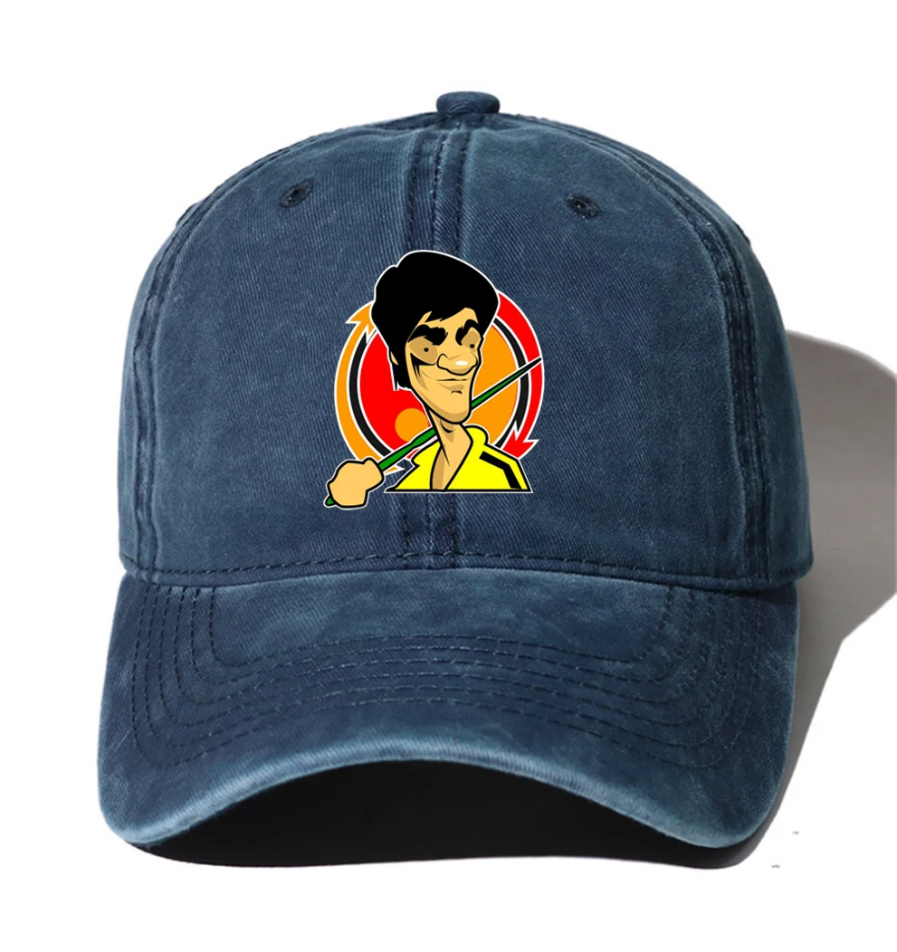 

Джинсовая бейсболка для подростков, Мультяшные Кепки из денима, ковбойские шапки для мужчин и женщин, хлопковая кепка с потертостями в стиле хип-хоп, для аниме, китайская шапка кунг-фу со звездами