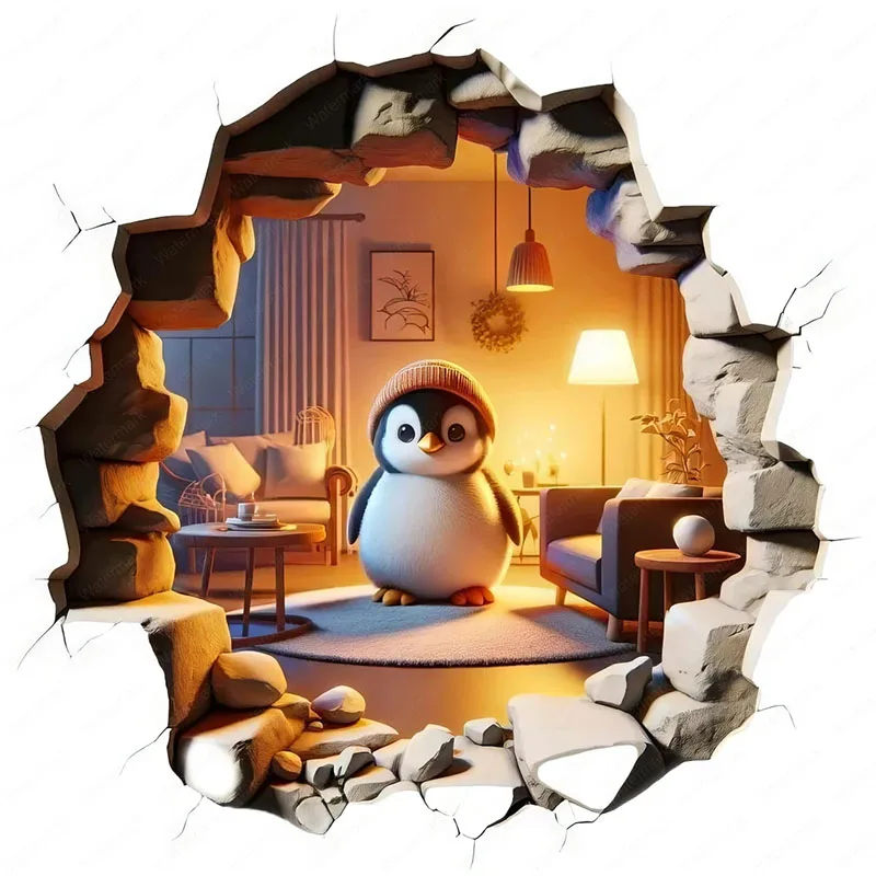 

3D наклейка с пингвином ПВХ