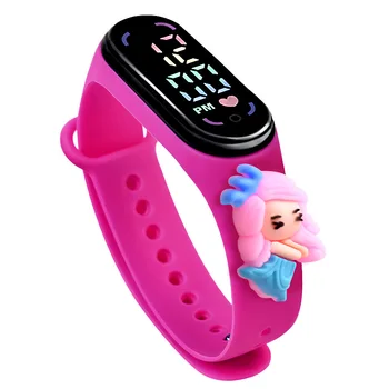 Disney Frozen Elsa Princess LED Electronic Waterproof Watch Cartoon Anime Character Snow White Sports Xiaomi Watch Birthday Gift 6