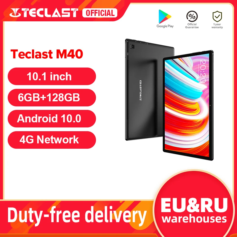 

Teclast M40 планшет на Android 10, восемь ядер, экран 1920 дюйма, 6 ГБ + 1200 ГБ