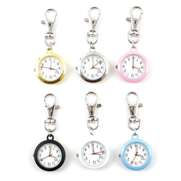 

6 Pieces Set Nurse Quartz Pocket Watch for Men Women Hook Buckle Key Chain Clock Kids Man Ladies Doctor The Old People Watches