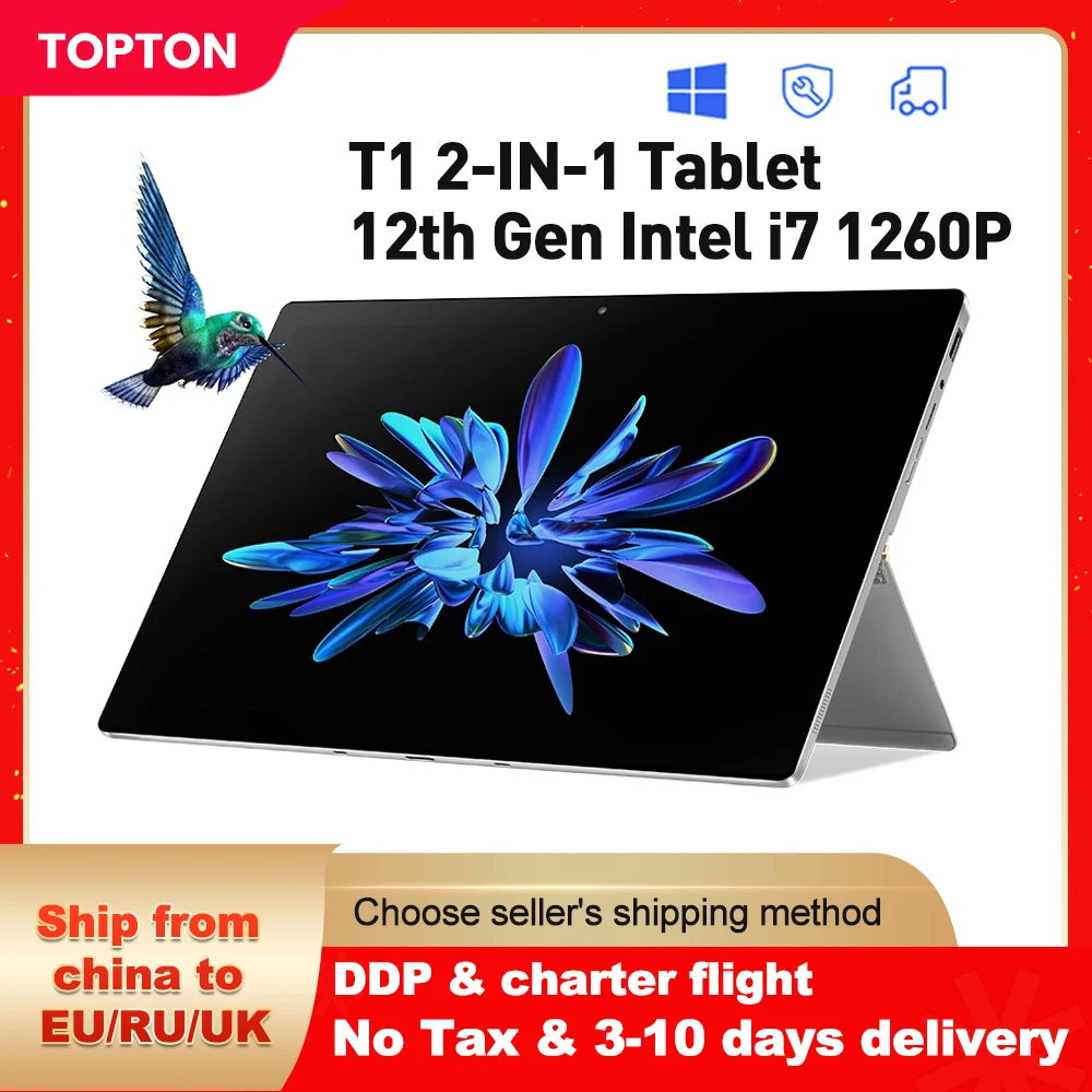 

13 Inches T1 Laptop 2in1 Tablet PC 12th Core Tiger Lake i7 1260P 16GB 1T/2TB Notebook 2160X1440 FHD IPS Touch Screen Windows 11