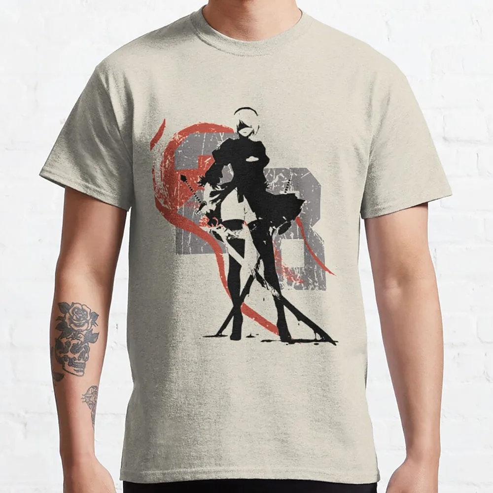 2B NieR:Automata Game of the Yorh Аниме Футболка Сексуальная Waifu манга No. 2 футболки с рисунком