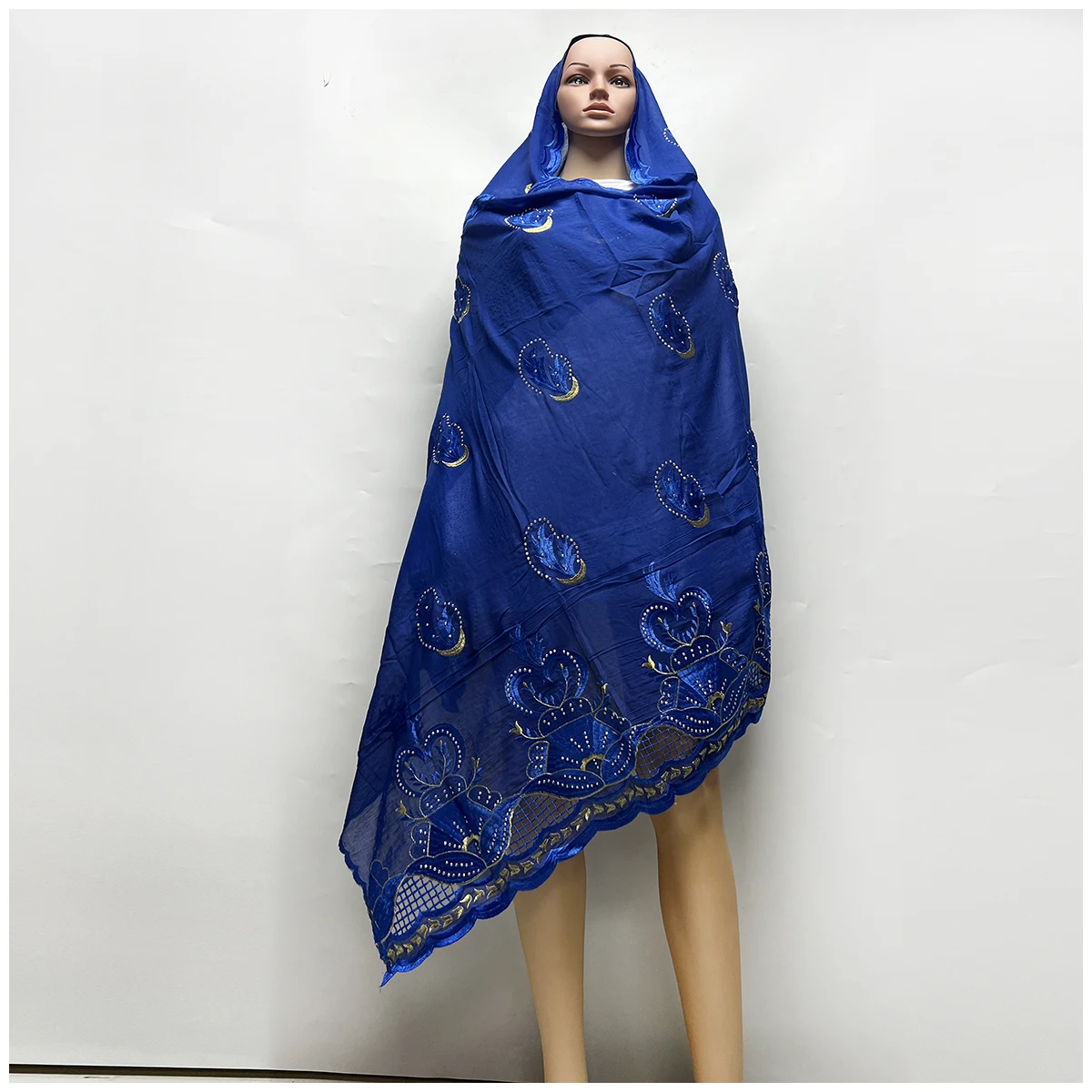 Новинка 2024 г. Лидер продаж 100% хлопок яркий Африканский женский хиджаб ажурный