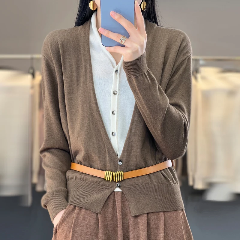 

Cardigans Sweaters Women Long-Sleeve Knitwears 2023 New Spring Clothing Wool Knit Outwears Woolen Tops Streetwear Korean Fashion