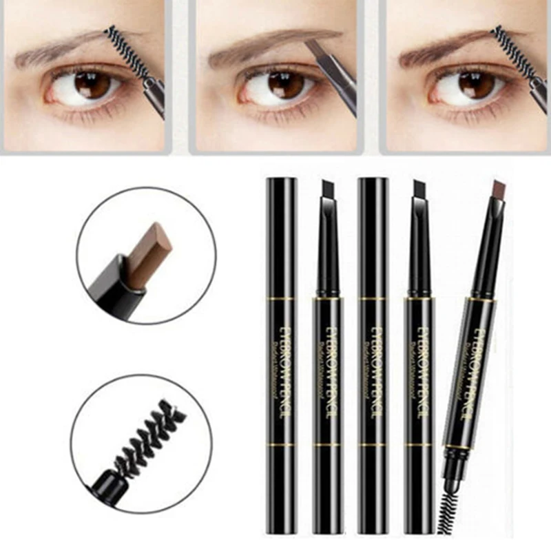 

Eyebrow Pencil With Brush Long-Lasting Brow Enhancer Tint Eye Makeup Automatic Rotation Double Head Natural Waterproof Easy Wear
