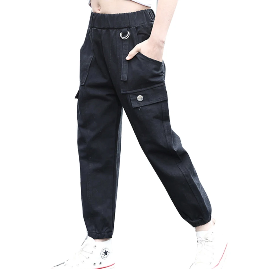 

Girl Pants Solid Color Girls Sport Pants Children Spring Autumn Children's Cargo Casual Style Kids Clothing