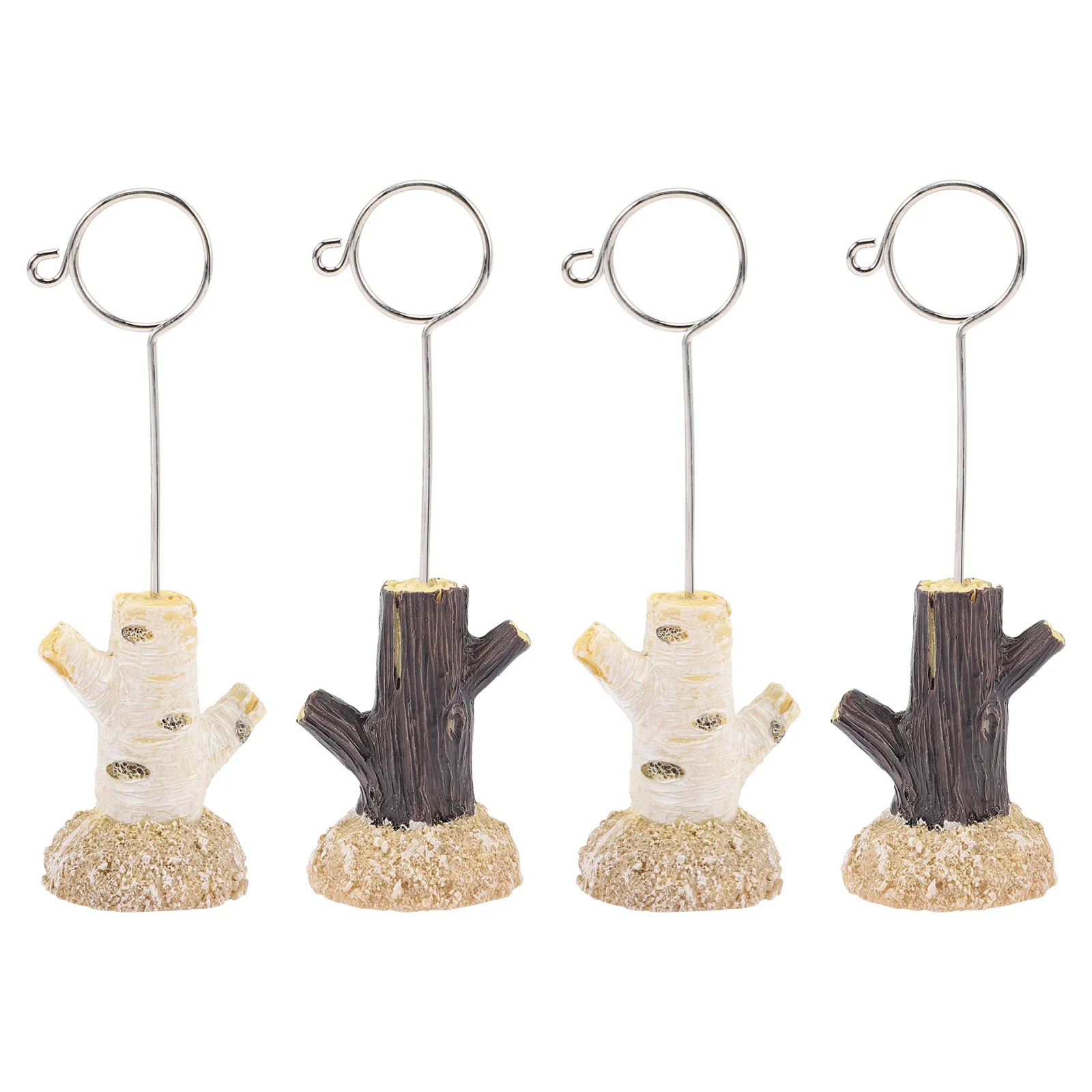 

4Pcs Rustic Place Holders Memo Holder Stand Photo Picture Note Clip Holders