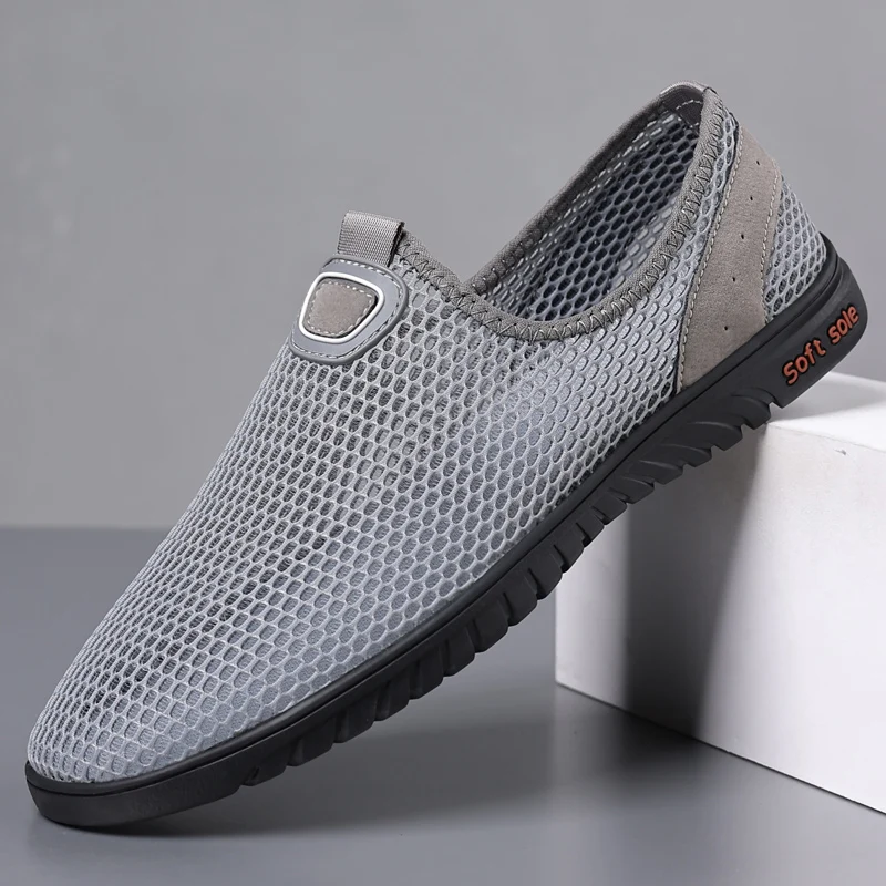 MAEDEF 2024 летние сетчатые полые сандалии мужские неглубокие лоферы на плоской