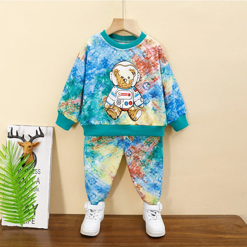 

Baby Boys Floral Printed Clothes Set Spring Autumn Children Sweatshirt Top+Pants 2Pcs Boys Sports Suits 2-11Year Kids Tracksuits