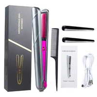 wireless hair straightener lcd display flat iron hair straightening iron portable travel home hair styling tool