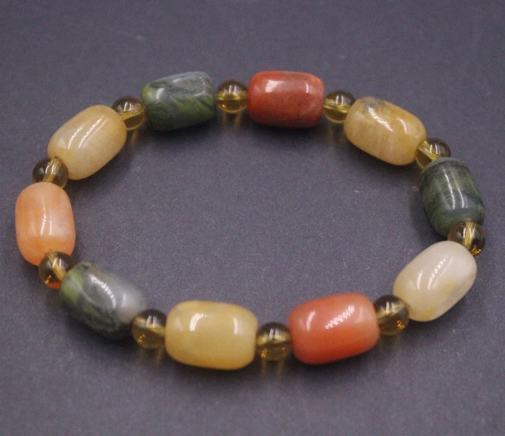 Натуральный красочный нефритовый браслет для мужчин и женщин подарок на удачу