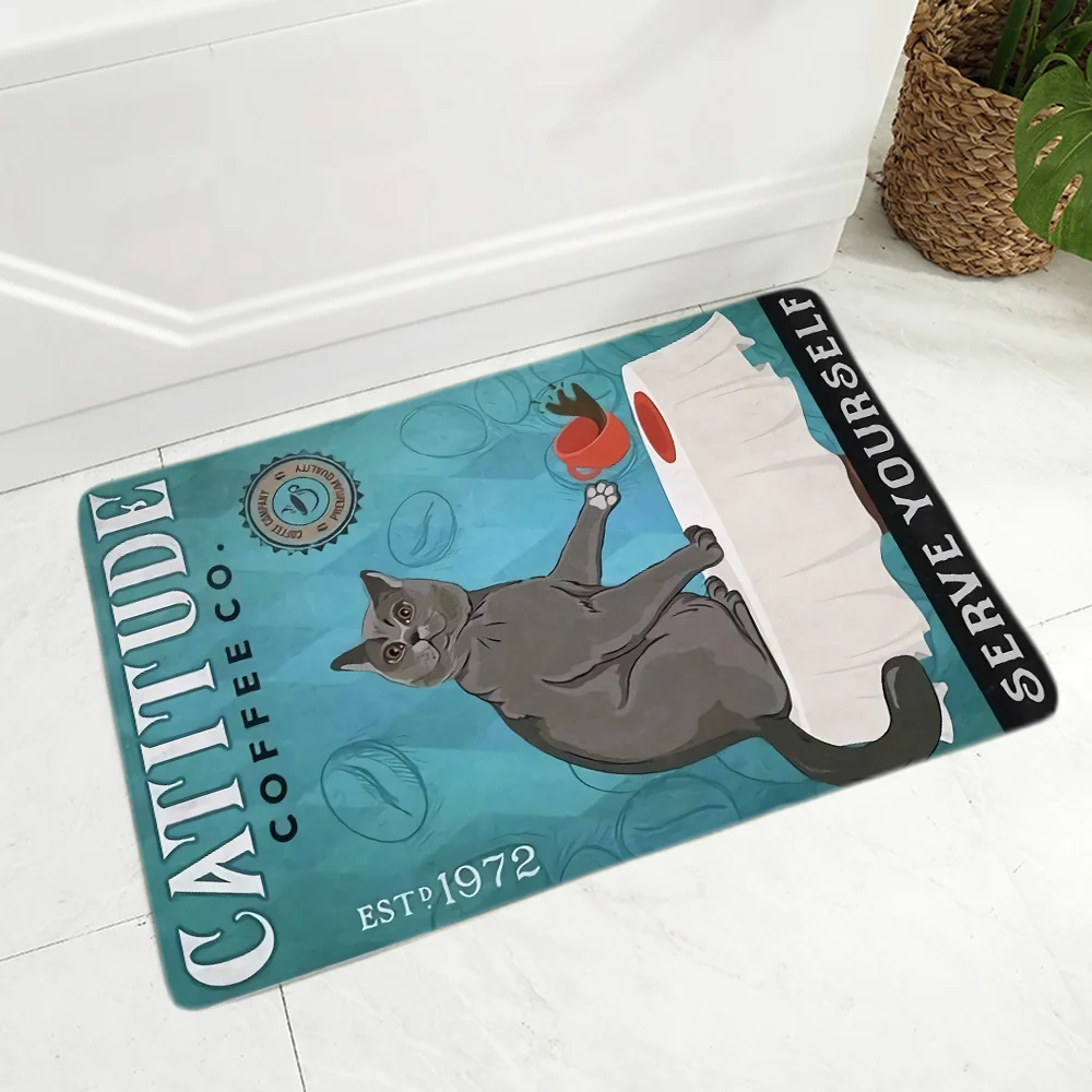 

Carpet Mat Kitchen Bedroom Indoor Washable Anti Slip Floor 3D Art Rug Coffee table Coffee Cat Lounge Rug Area Rugs Prayer Rug