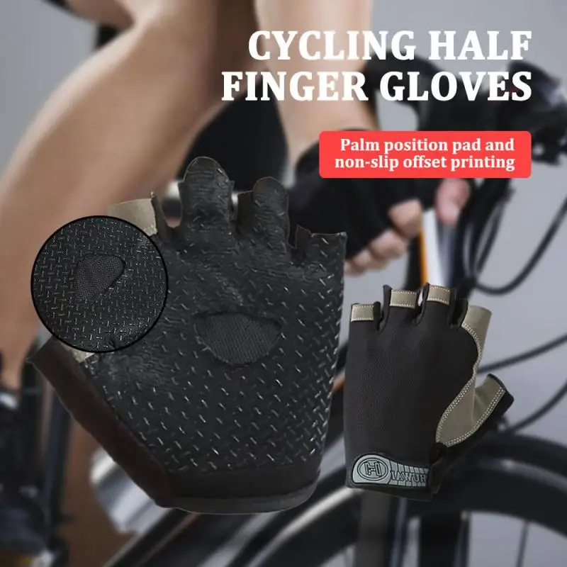 

Hot Cycling Half-Finger Gloves Bicycle Bmx Fingerless Gloves Anti-slip Men Women Gloves Cycling Equipment Bicycle Accessories