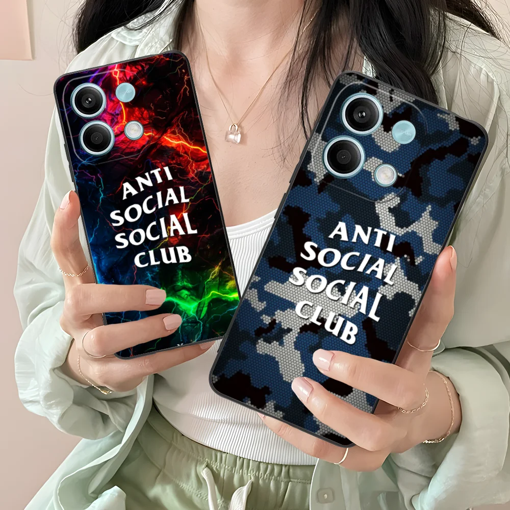 Чехол для мобильного телефона Social Club Xiaomi Redmi Note 13 12 11 10 9 8 7 6 S A Pro Lite Plus 5G черный