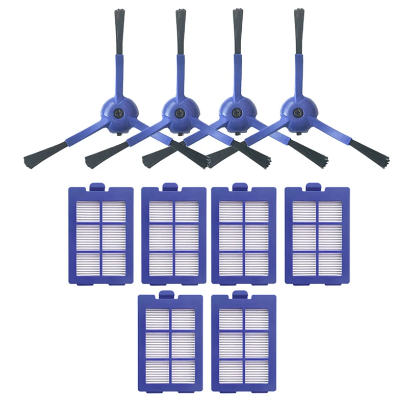 

For EUFY X8 Sweeper Vacuum Cleaner Parts Accessories 4 Side Brushes + 6 Filters