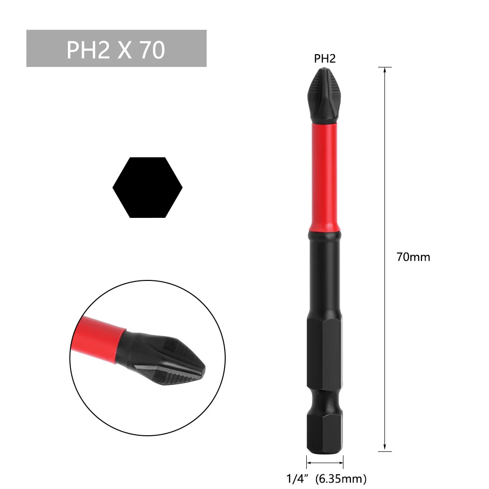 

Electric Hand Drill Screwdriver Bits Cross Screwdriver 50-90mm 9pcs Set Alloy Steel Batch Head Magnetic Non-Slip