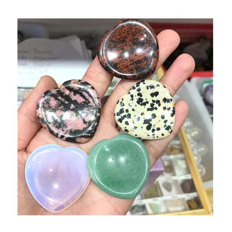 

Natural Carved Heart Shaped Tumbled Worry Crystals Healing Stones For Sale