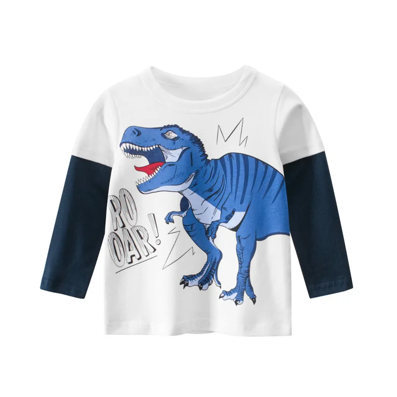 

2-8T Dinosaur Boys T Shirt Cotton Toddler Kid Clothes Spring Summer Infant Top Long Sleeve Children Tshirt Tee Outfits