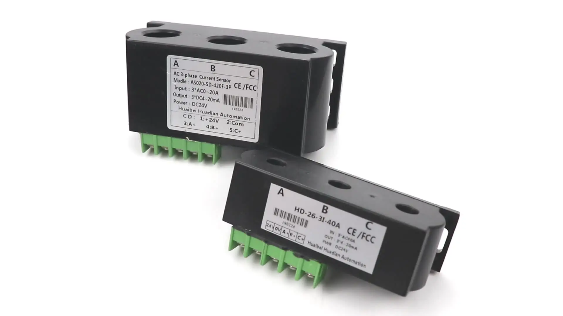 

3 phase current transducer 4 20ma hall current sensor manufacturer 30a-400a input ac current transmitter