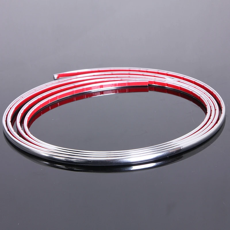 

4mmx2m Car Chrome Styling Decoration Moulding Trim Strip Tape DIY Protective Sticker Cover Bright Strip Bumper Accessories