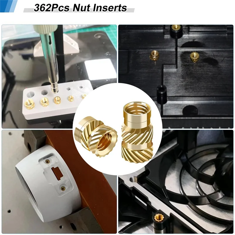 362 шт. вставки для гаек с резьбой M2/M3/M4/M5/M6 инструмент нагревательной гайка