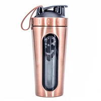 shaker bottle protein with visible window 304 stainless steel protein bottle shaker