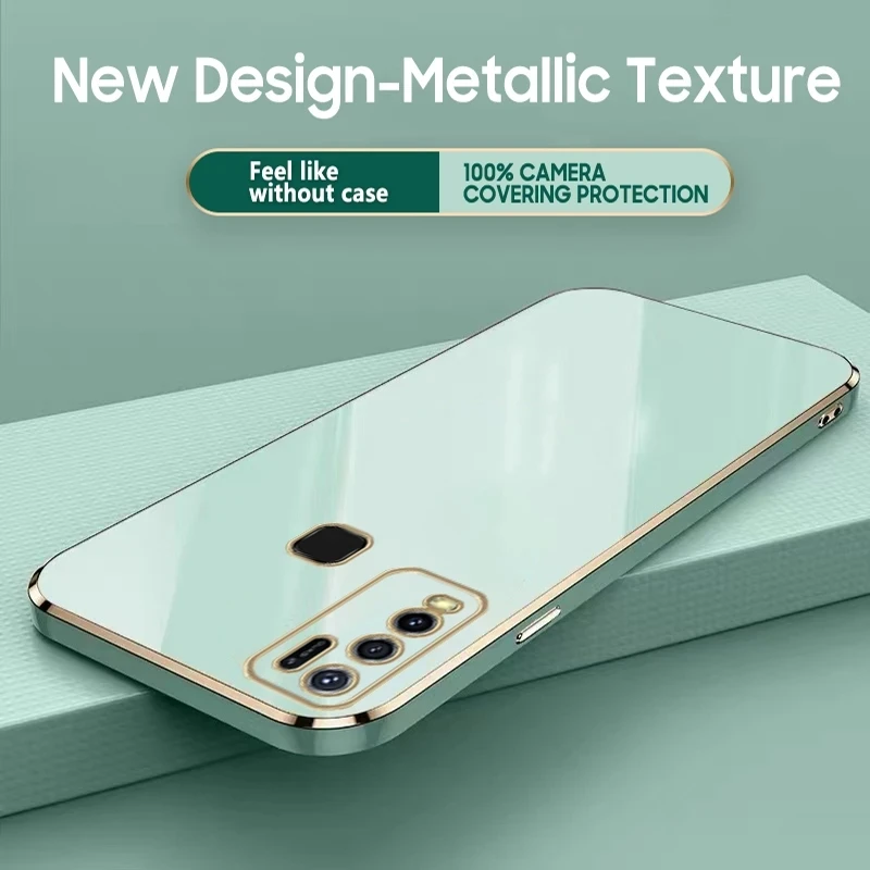 

6D Plating Soft TPU Case For Vivo Y50 Y30 Y76s Y72 Y70s Y53s Y52s Y33s Y15A Y15s Y17 Y15 Y12 Y7s T1 Luxury Silicone Bumper Cover