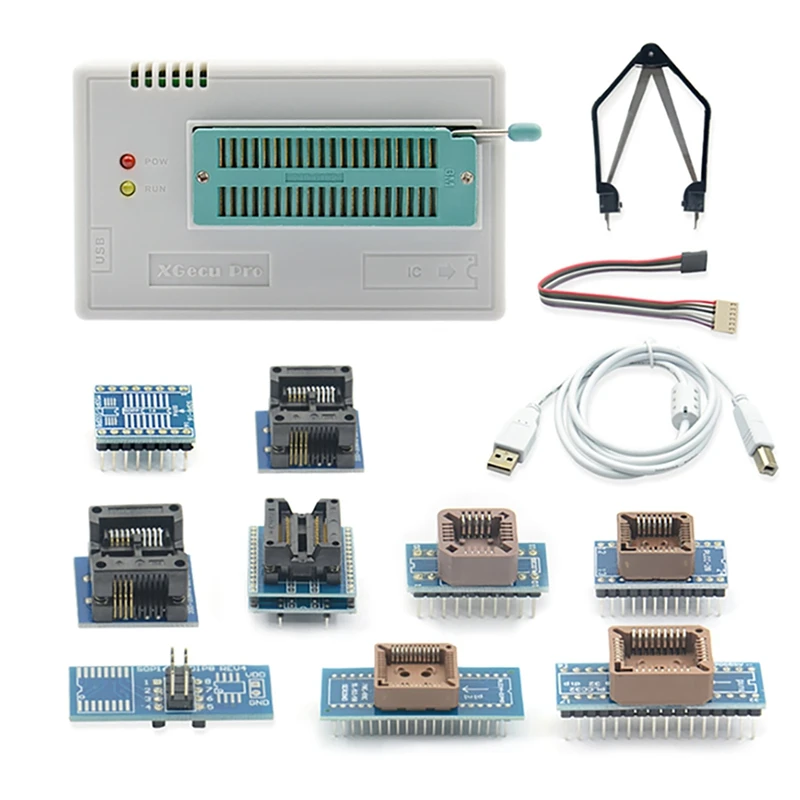 

TL866II Plus USB Programmer EEPROM Flash BIOS Car NAND Burning+10X Accessories For ATMEL AVR ATMEGA AT90 PIC GAL SRAM