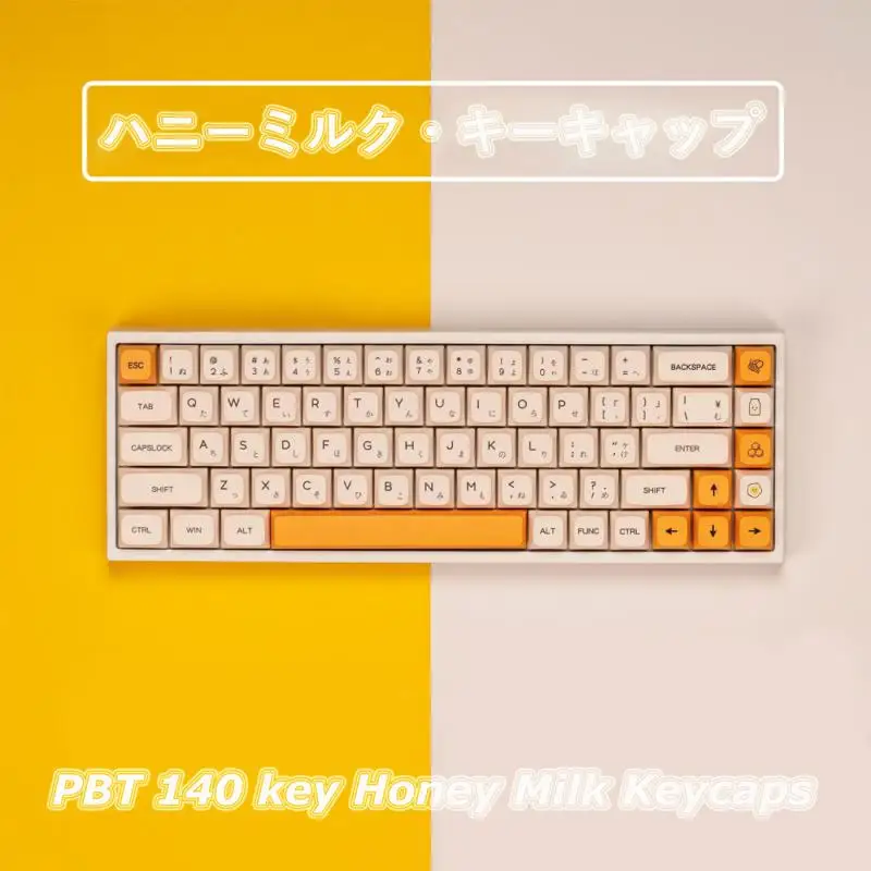 

Японская механическая клавиатура, 140 клавиш, колпачок для клавиш, стиль ФБТ, набор «сделай сам» с вытяжным устройством для клавиш, специальная износостойкая прочная английская клавиатура