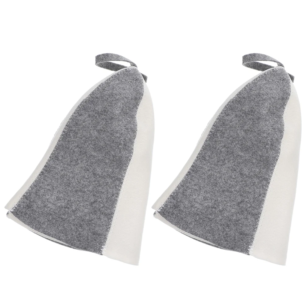 

2 Pcs Sauna Headwear Mens Hats Fitted Russian Bath Men's Felt Wrap Women Big Shower Caps
