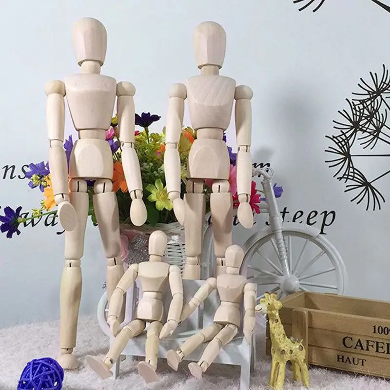 

L21B 1Pc Artist Movable Limbs Male Wooden Figure Model Mannequin Art Class Sketching