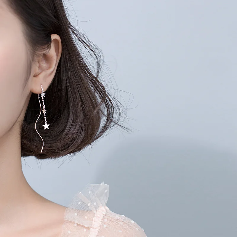 

S925 Silver Earrings Women Fashion Star Earrings Temperament Trend Ear Jewelry Women Stud Earrings