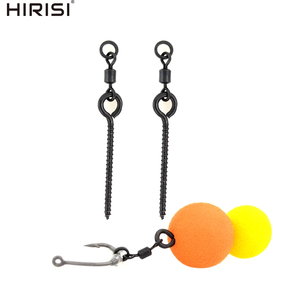 25pcs Carp Fishing Boilie Screw with Ring Swivel D-Rig Chod Rig Terminal Tackle