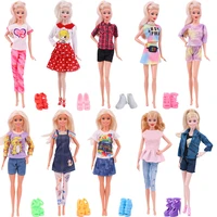 doll clothes for barbiees print the dress skirt daily casual wear for barbieesbjd doll accessories girls toy gifts