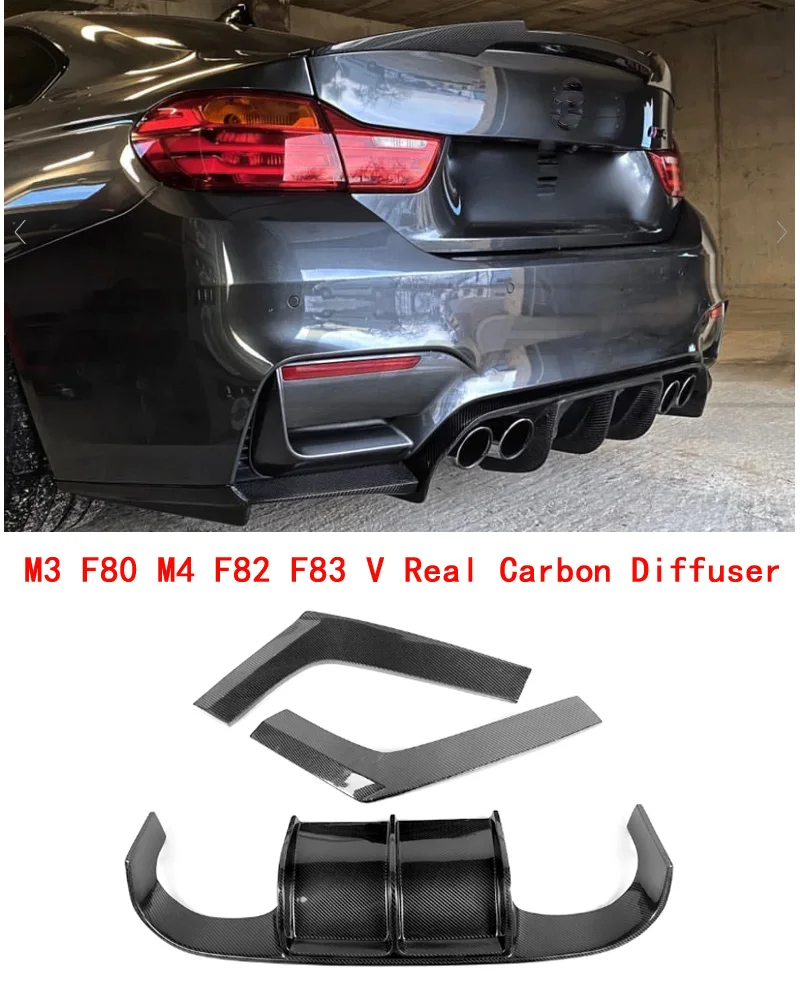 

Рассеиватель диффузора V Style из настоящего углеродного волокна для BMW M3 F80 M4 F82 F83 2014-2020