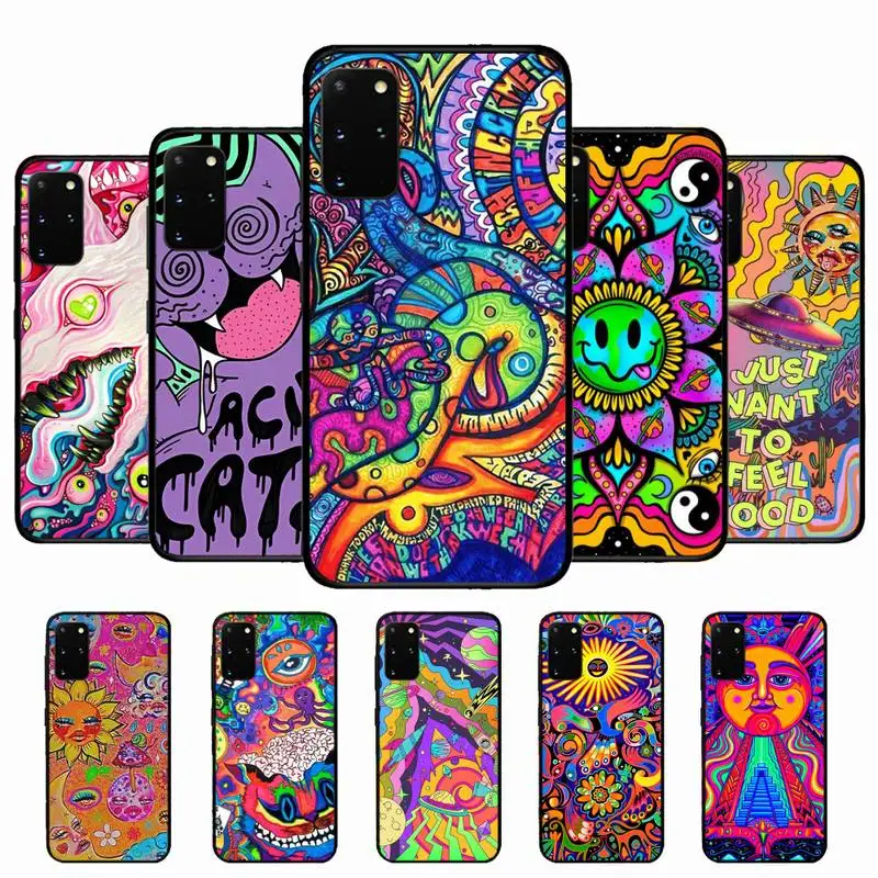 

Colourful Psychedelic Art Phone Case for Samsung S10 21 20 9 8 plus lite S20 UlTRA 7edge