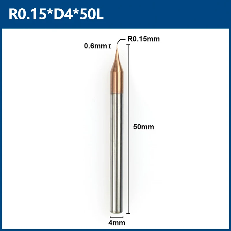 

Концевая фреза XCAN R0.1-R0.5 2-зубая фреза с микрошаровым носом HRC 60 Твердосплавная концевая фреза с хвостовиком 4 мм Мини-фреза Фрезерные инструменты