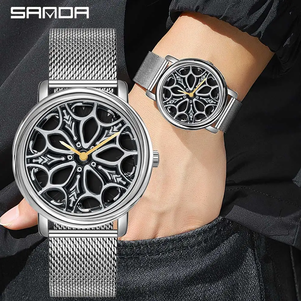 

Fashion Car Wheel Watch Men Rotating Dial Waterproof Sport Steel Clock Creative Rim Hub Wheel Quartz Wristwatch Relogio Masculin