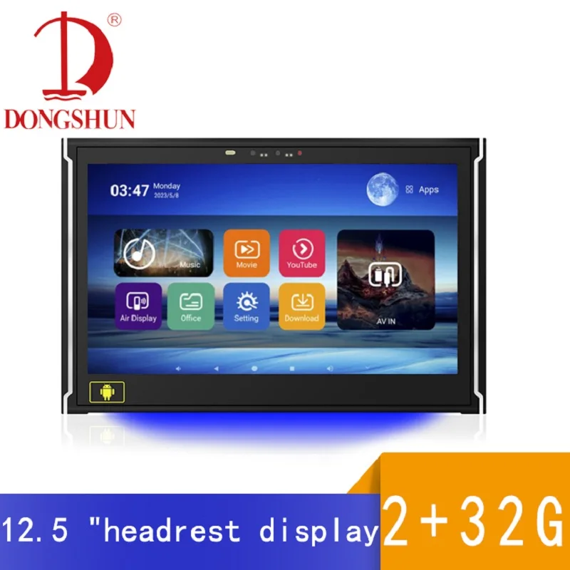 

12.5 Inch Headrest Android 12 Display Auto Radio Intelligent System Monitors 1080P Video Tablet Multimedia WIFI Movie Play
