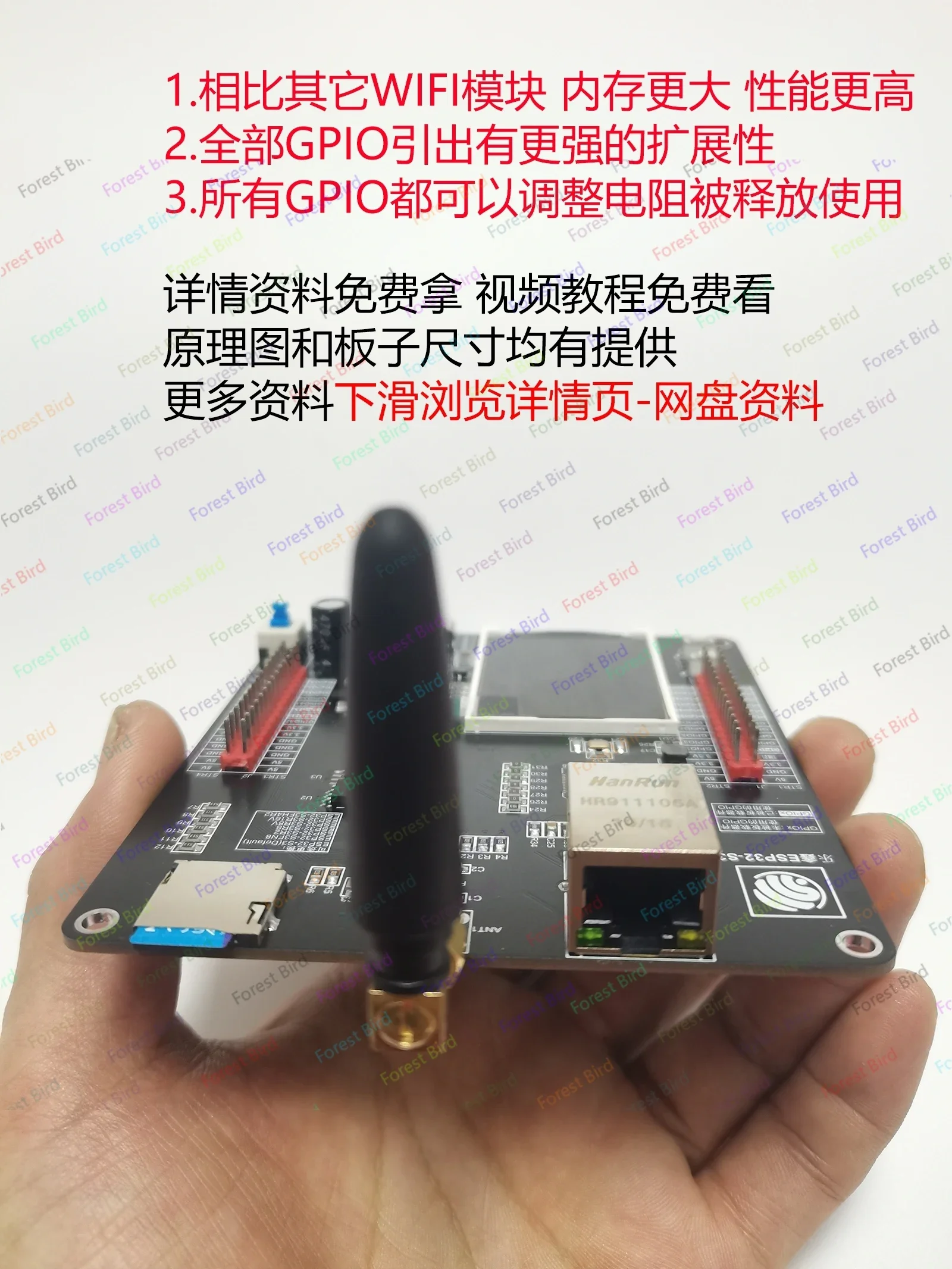 Плата для разработки Интернета вещей ESP32S3 сетевой порт ETH Wi-Fi + Bluetooth дистанционное