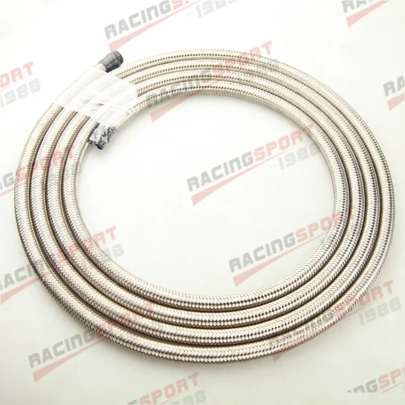 

1FT/3.3FT/9.8FT/19.7FT AN10 1500 PSI Fuel Hose Oil Gas Cooler Hose Line Pipe Tube Stainless Steel Braided Inside CPE Rubber