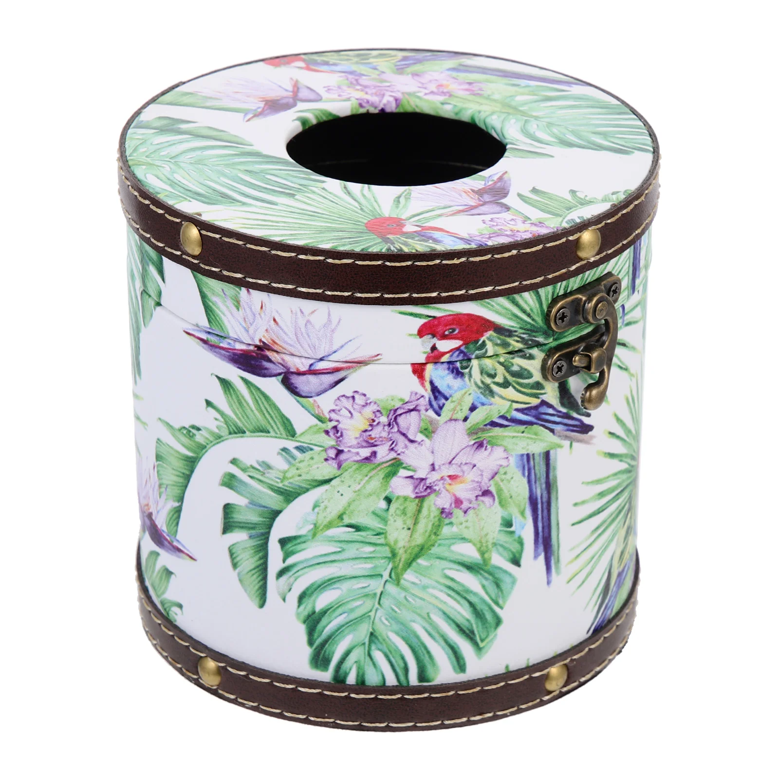 

Tissue Box Cover Holder Napkin Paper Dispenser Facial Towel Case Toilet Organizer Round Bathroom Wooden Container Storage