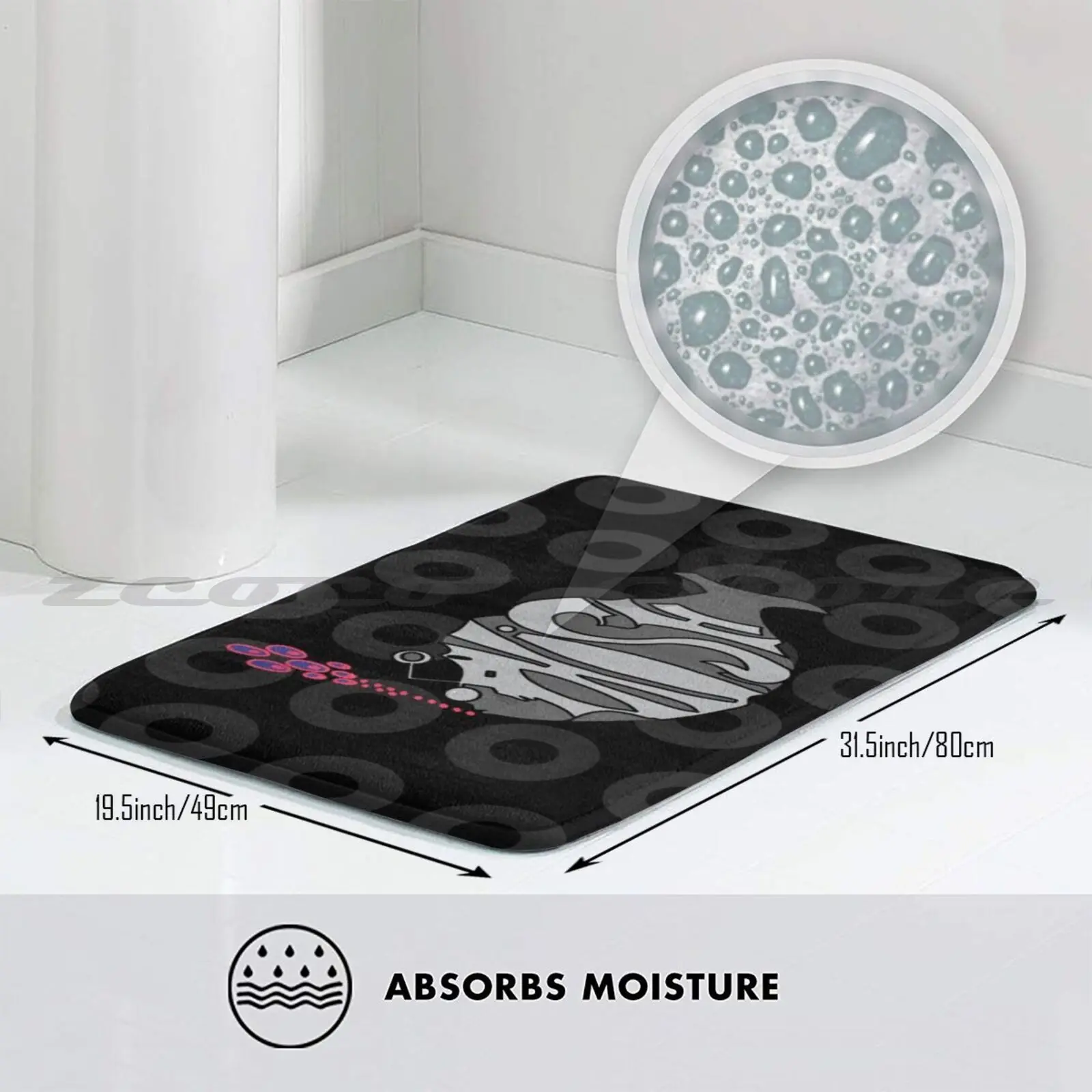 Светло-серый Мягкий Нескользящий Коврик Phish коврик подушка Vsco милый модный