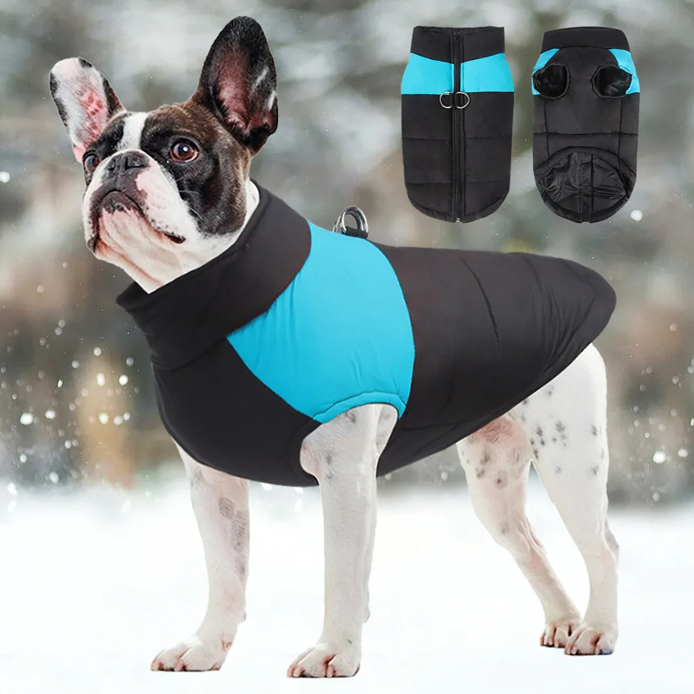 

Padded Winter Warm Dog Clothes Waterproof Pet Vest Zipper Jacket For Small Medium Large Dogs Pug Chihuahua French Bulldog Coat