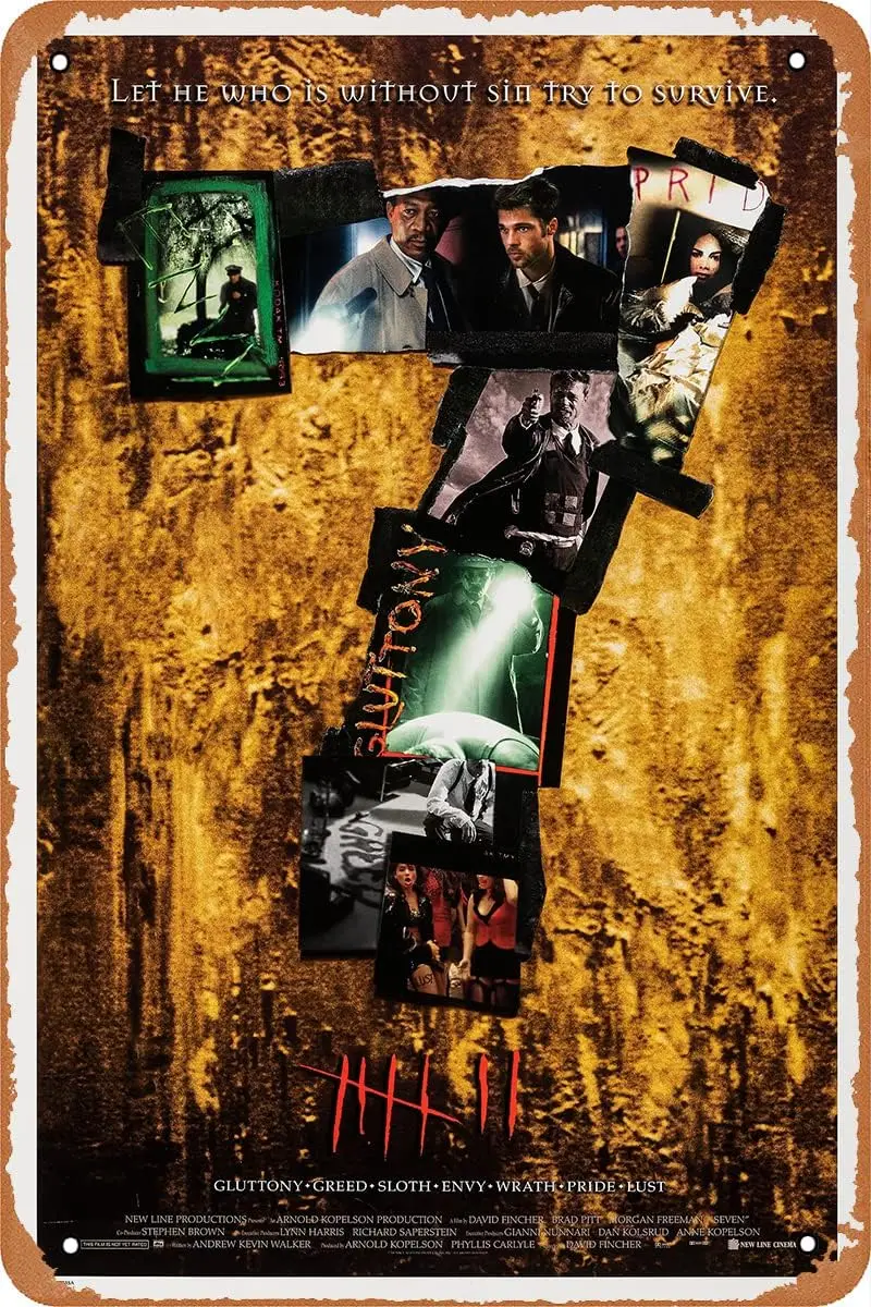 Clilsiatm Se7en Seven постер фильма винтажная металлическая жестяная вывеска для баров