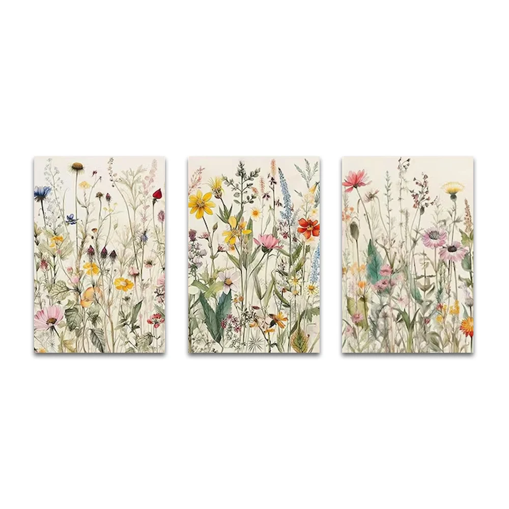 

Настенное искусство, акварель, цветы, 3 шт.