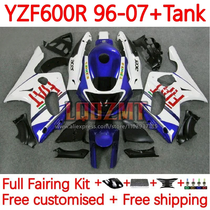 

Body For YAMAHA Thundercat YZF600R Blue white 96 97 98 99 00 01 YZF 600R YZF-600R 2002 2003 2004 2005 2006 2007 Fairing 42No.24